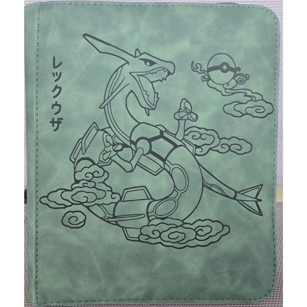 Pokemon Rayquaza 2x2 Green Top Loader Binder 112 Cards